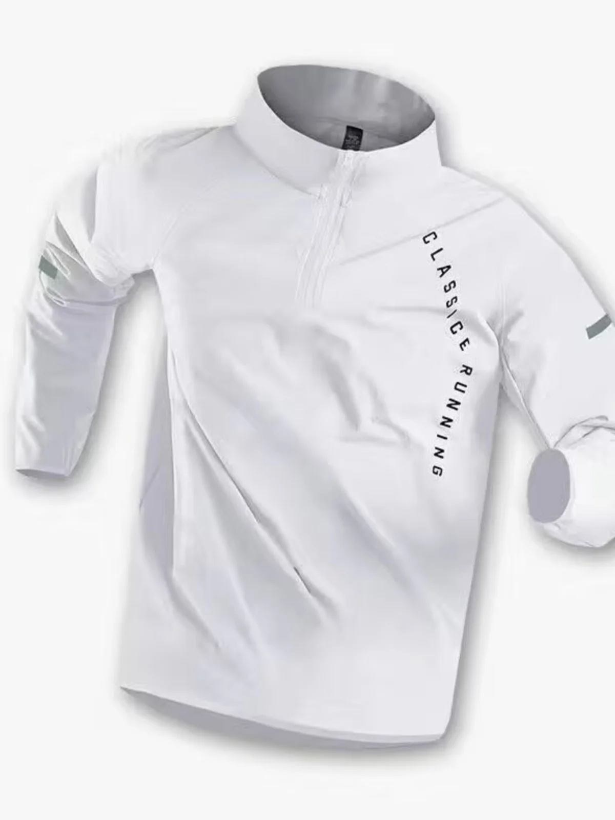 

Men's Training Long Sve T-irt Qui Dry Outdoor Cycling Sportswear f Zip up Top Fitn Running Athletic Wear Polyest...