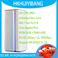 Unlocked 5G Indoor CPE ZR01 UNISOC Chip NSA/SA Networking 8*Antennas WiFi 6 AX1800 Wireless Router Gigabit 5G 4G LTE Sim Modem