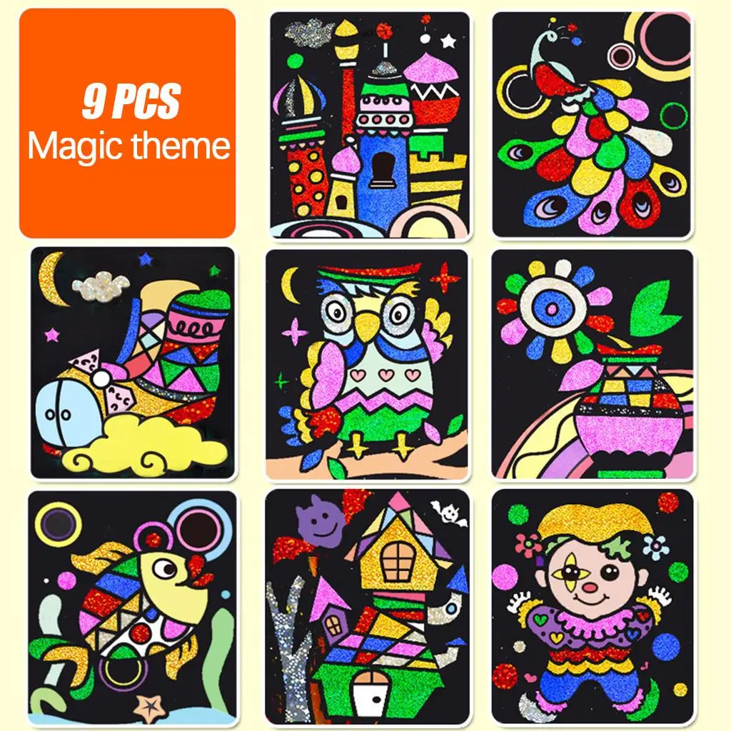 DIY Cartoon Transfer Painting Crafts for Toys Children Creative Educational Learning Drawing Toys