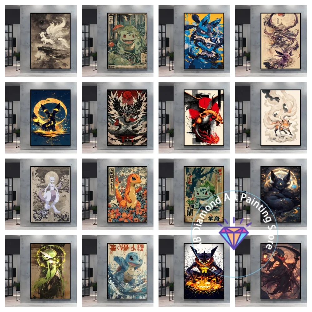 

Pokemon Gengar Square Round AB Diamond Painting Kit 5D DIY Cross Stitch Handmade Art Gift Crafts Home Decor Children Gift