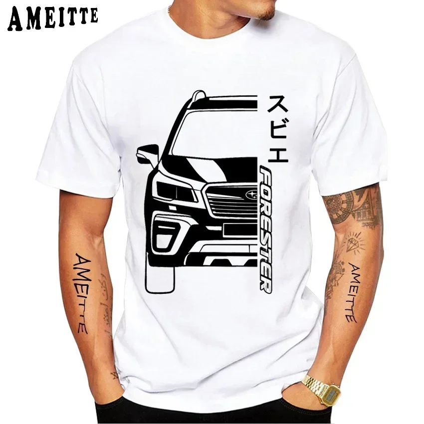 

New Summer Men Short Sleeve Mountain Subie Forester SG9 Classic T-Shirt White Casual Boy Tees Hip Hop Tops