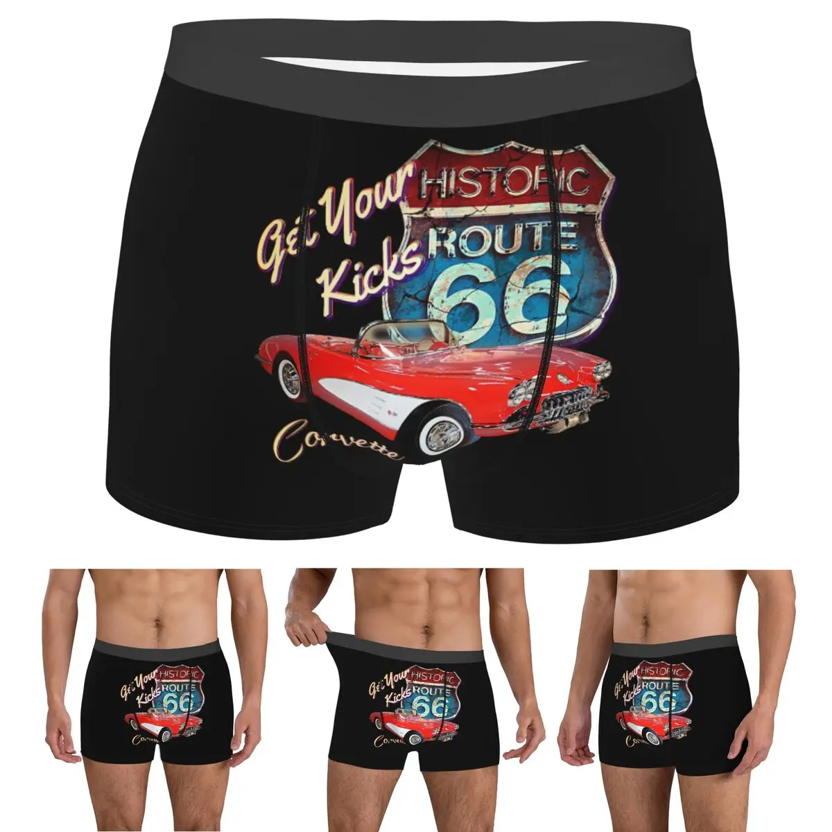 

Boxer Underpants Shorts 1956 Chevy-Bel Air Car Street Hot Rod Antique Route 66 Panties Men's Ventilate Underwear for Homme Man