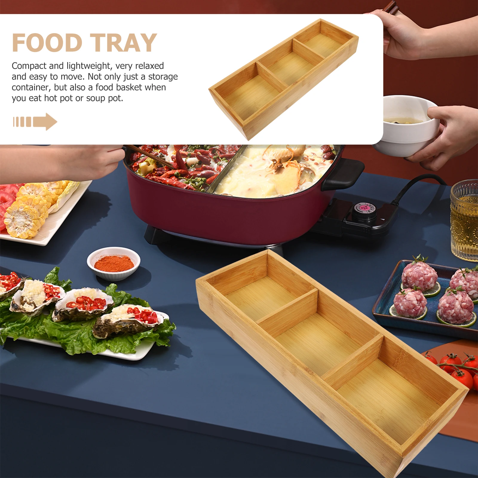 

Tray Grid Plate Food Serving Platters Tableware Multi Functional Side Dish Divided Fruit
