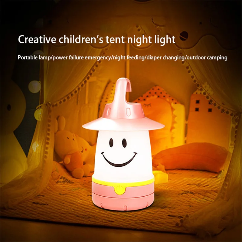 

LED Night Light Bedroom Table Night Lamp Outdoor Camping Lantern Hanging Lights Lantern for Kids Childs Gift