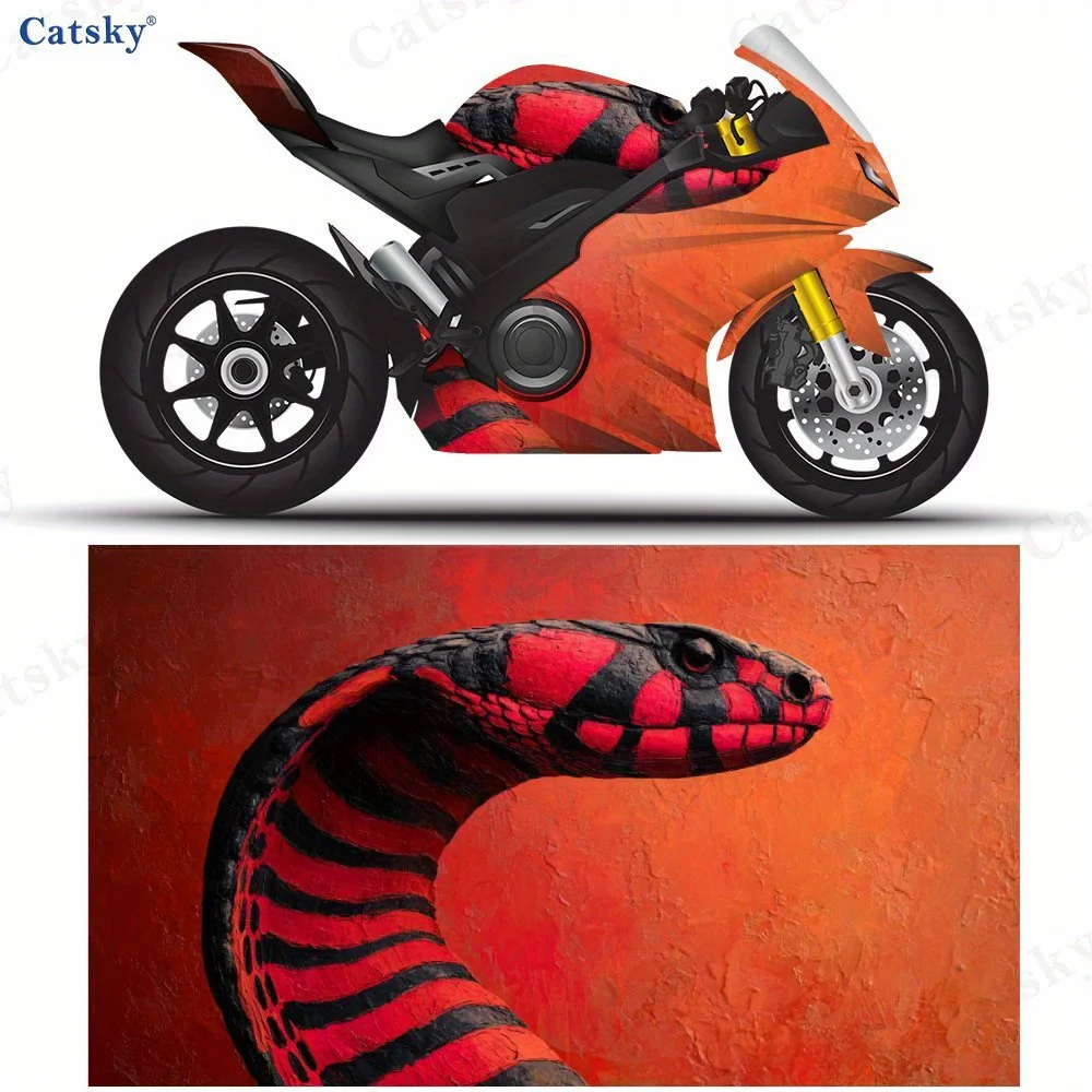 

Sinister Red - Patterned Snake Motorcycle films PVC films for motorcycle customization durable adhesive stickers