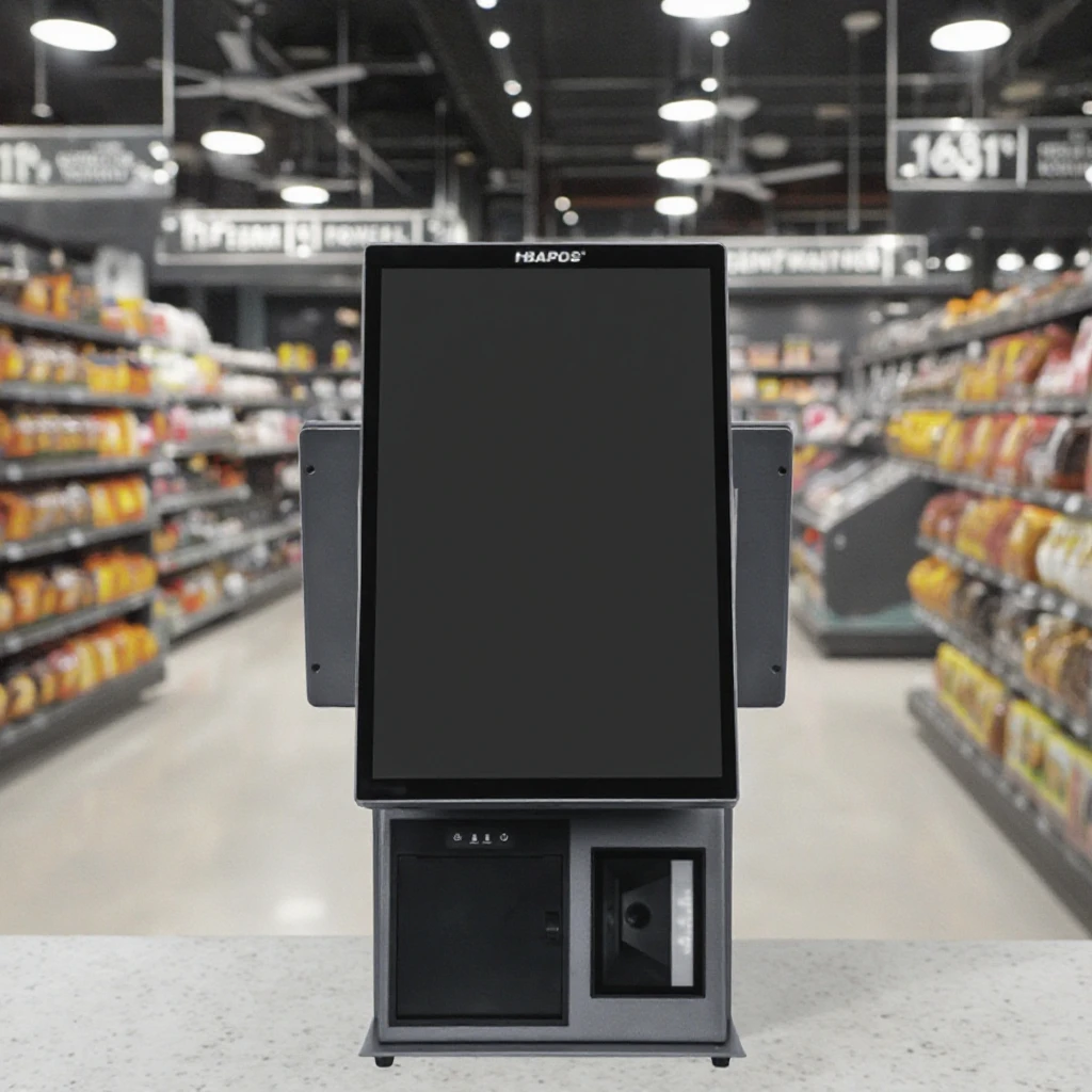 ATV&UTV15.6Inch All in One Double Screen Metal WIndows Business POS Machine Cash Register for Commercial Use