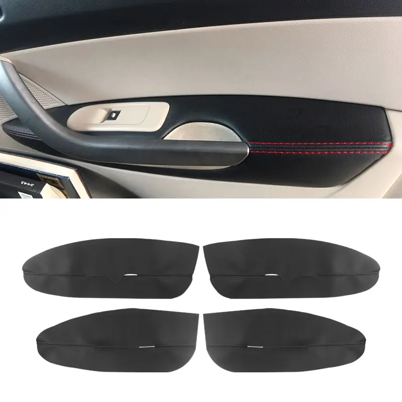 For Peugeot 408 2010  2011 2012 2013 Microfiber Leather Car Door Handle Panel Armrest Protective Cover Trim