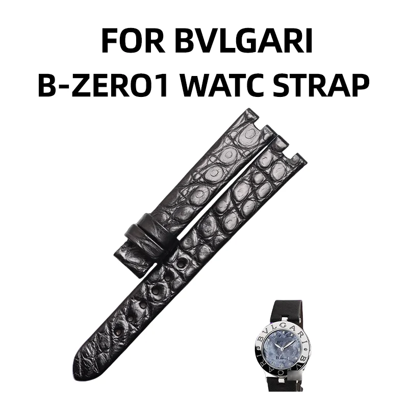 Correa de reloj de piel de cocodrilo para BVLGARI B-ZERO1 BZ30BSL/BZER01