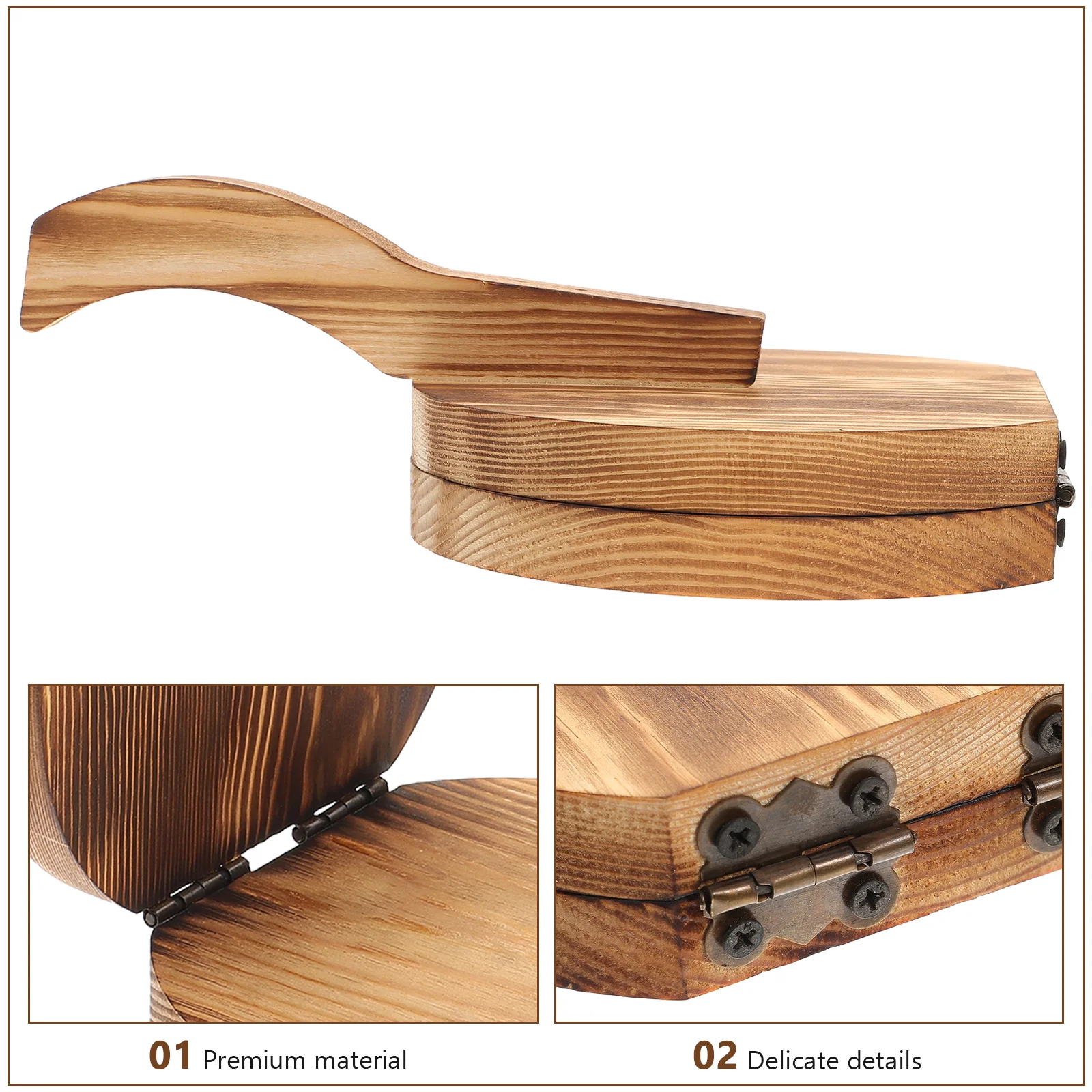 

Wooden Dumpling Press Tool for Wrappers Noodles Natural Wood Material Kitchen Dough Presser Artifact with Sturdy Rivets