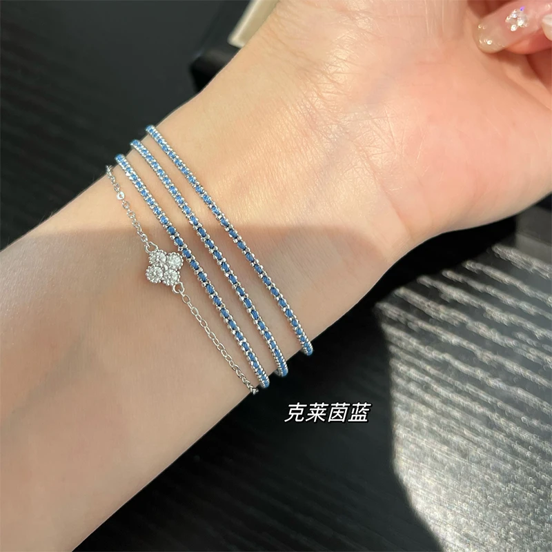 925 Silver Colorful Rope Twine Lnlaid Bead Chain Wrapped Rope Vintage Bracelet Women Girls Elegant Delicate Fine Jewelry Gift