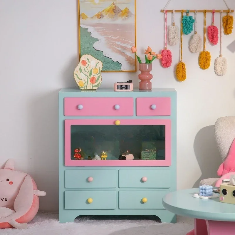 

Drawer ornament figure display cabinet wooden bedroom chest cabinet