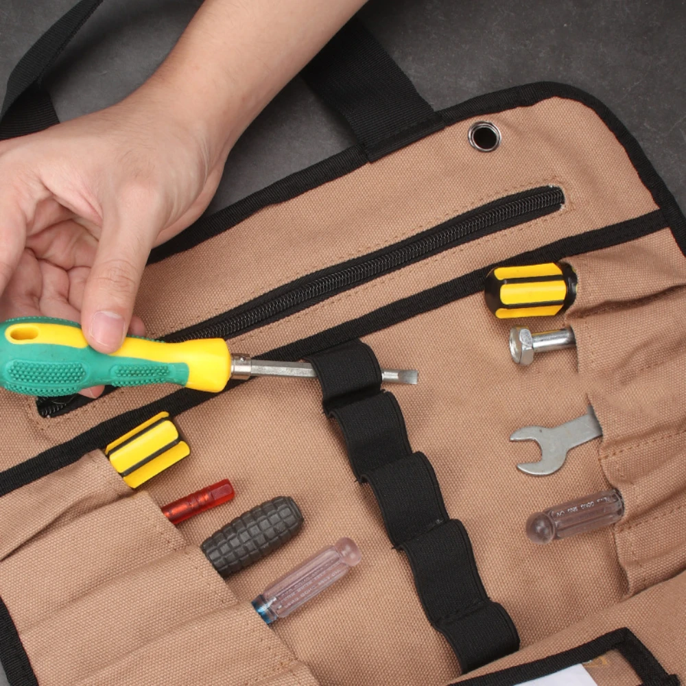 Imagem -03 - Multi-purpose Tool Bolsa Profissional Multi Pocket Hardware Tools Pouch Roll up Small Portable Tools Organizer Bag Alta Qualidade