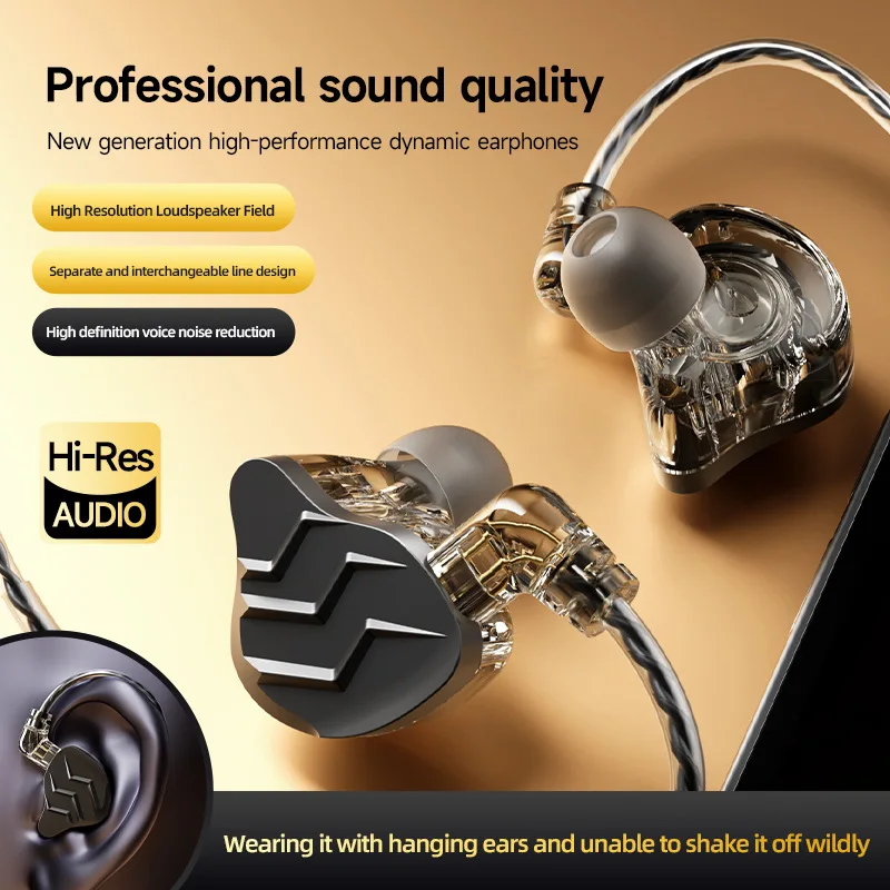 

New MMCX Interface Pluggable&Cable Changing Wired Earphones with Mic 3.5mm&Type-C Ports In-Ear Gaming Noise Cancelling Headset