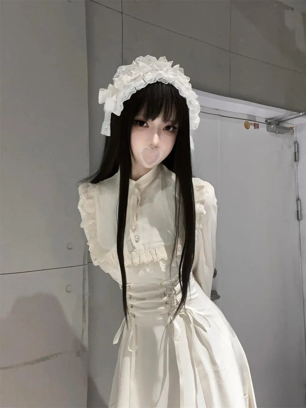 Fujia Qianjin Style Refined Handmade Lace Stitching Strap Design Sense Dress Autumn New Super Fairy