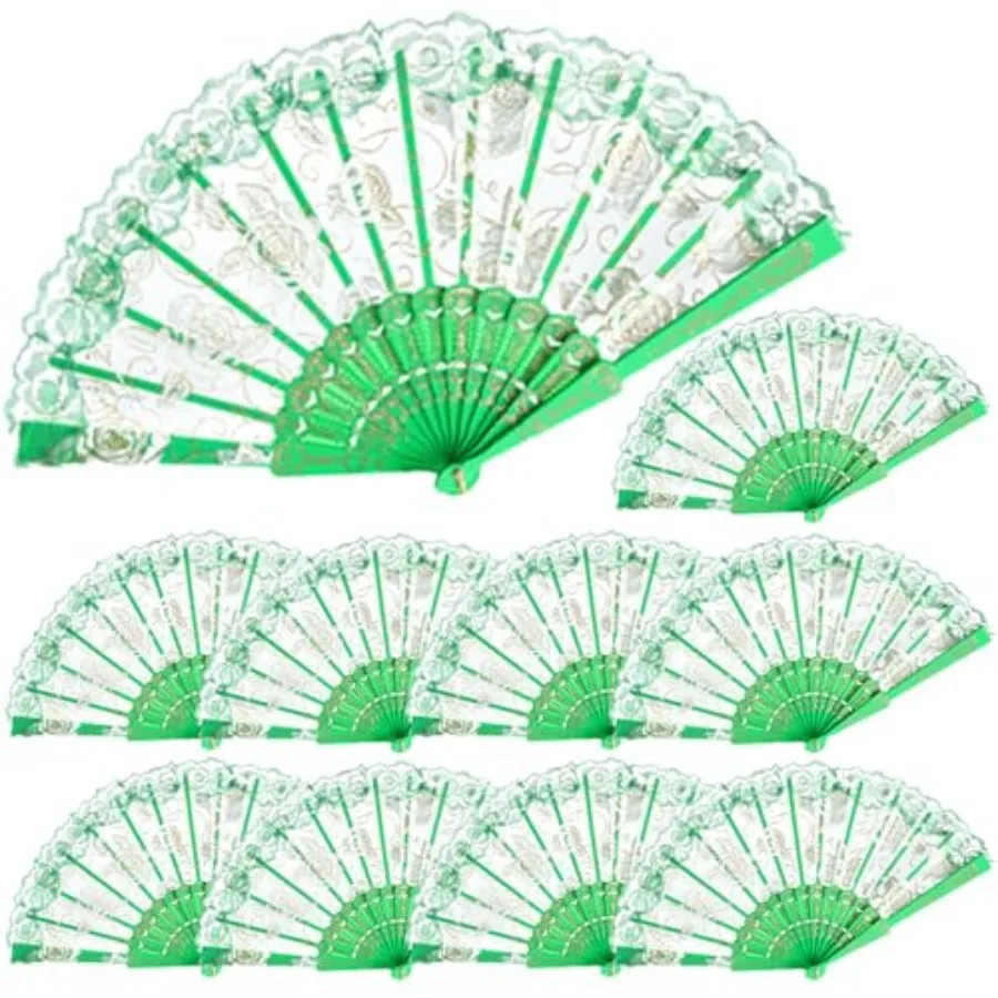 

30pcs Silk Folding Hand Fans, Silk Fans, Rose Fans, Perfect for Weddings, Parties, and Dancing