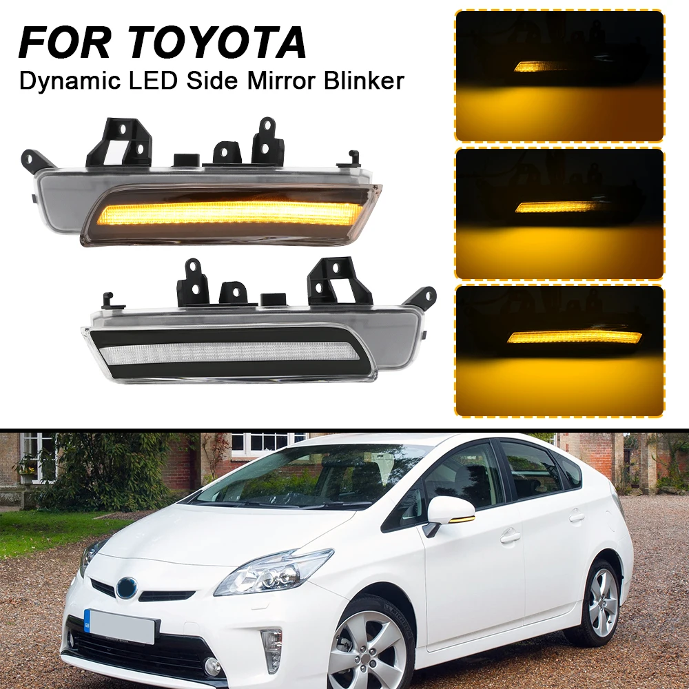 

Dynamic LED Lights For Toyota Prius ZVW30 Wish ZGE21 Avalon GSX30 Crown GRS 202 Side Mirror Blinker Turn Signal Indicator Lamps