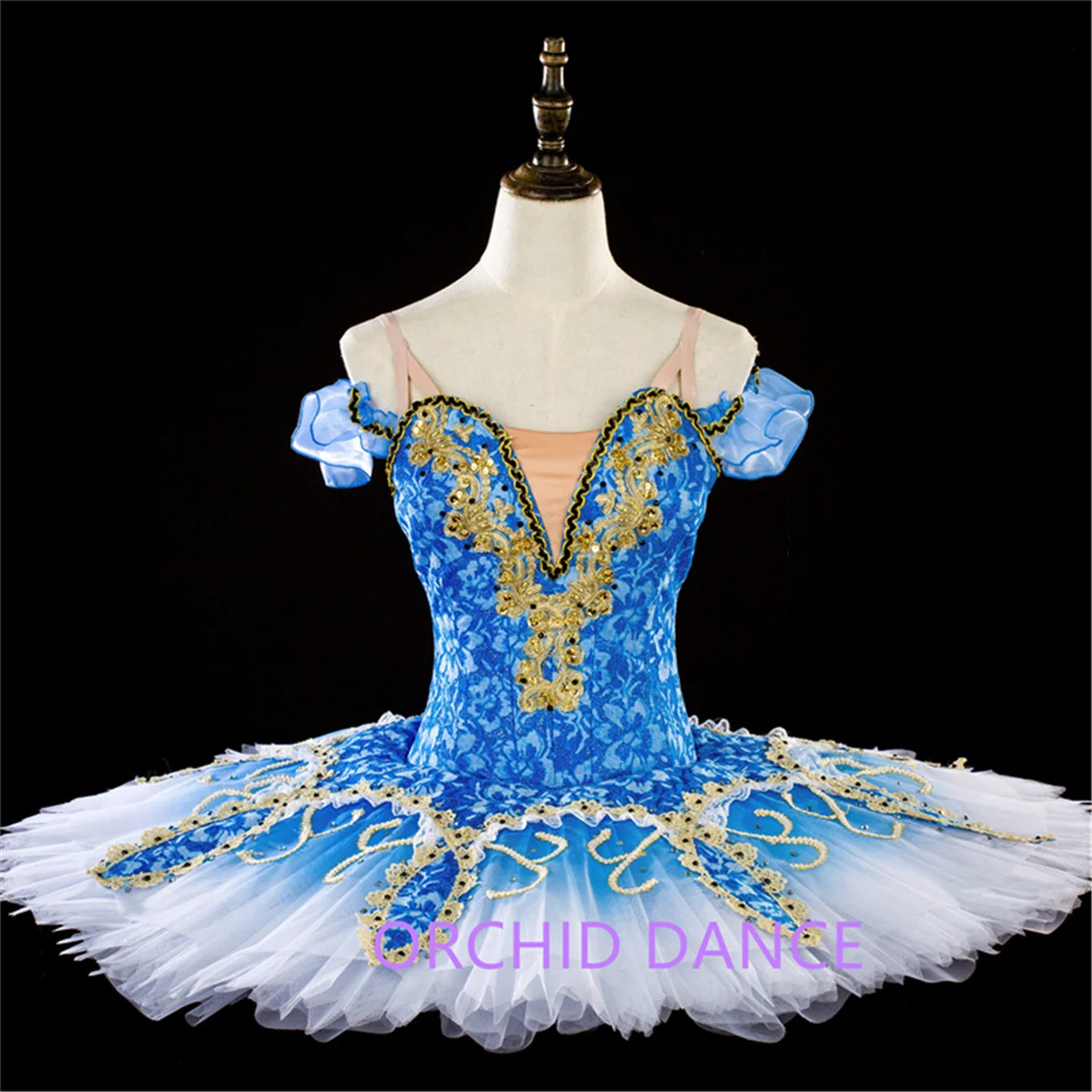 Professional Eye-pleasing Fine Workmanship Costom Color Costom Size High Quality Girls Kids Performance Wear Blue Ballet Tutu