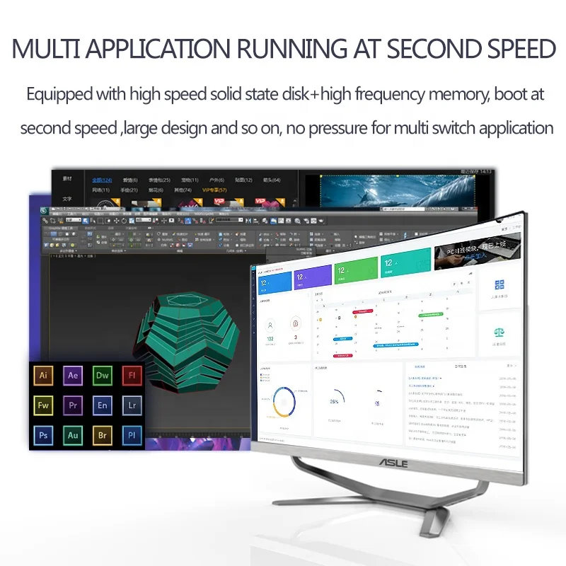 

Gold SellerHot Selling Gaming Desktop Computer 24 27 32 Inch in All-in-one PC Curved Screen All in One Pc I7 I5 I3 AIO for Offic