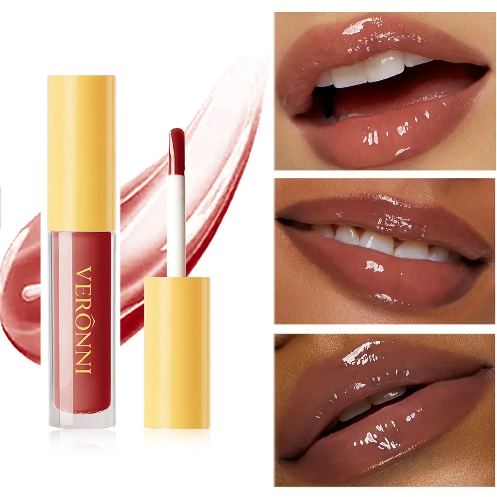 ملمع شفاه ملمع شفاه فاخر مكون من 6 ألوان نباتي وخالي من القسوة مع ملمع شفاه مرطب يدوم طويلاً وتأثير غير لزج