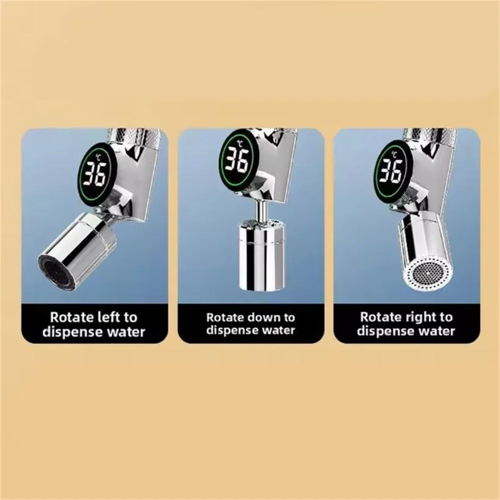 LED Temperature Readout Faucet Aerator Made of Stainless Steel and ABS Plastic for Consistent Kitchen Performance view 4