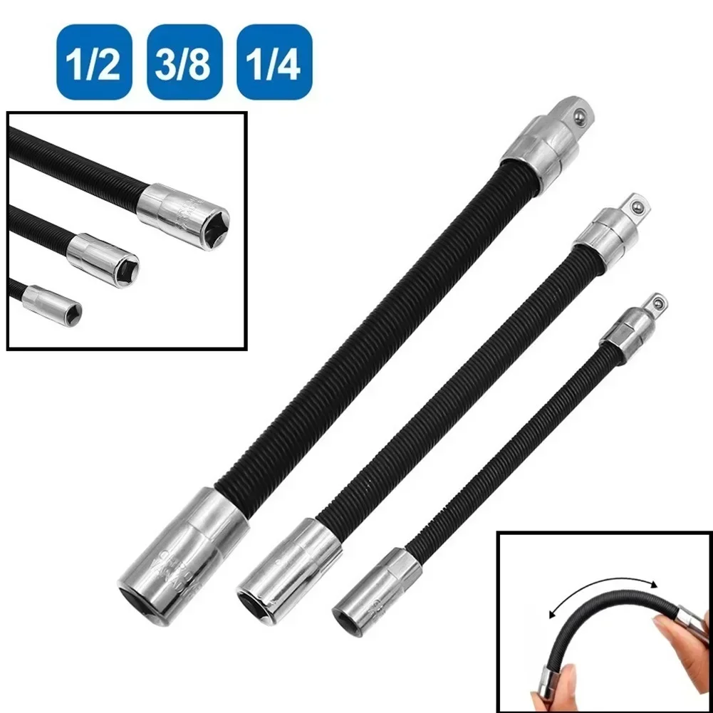 1/4 3/8 1/2 Driver Extension Rod Extension Rod Adapter Torque Wrench Flexible Long Socket Ratchet Wrench Elastic Post Hand Tool