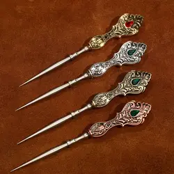 Needlework Accessories Vintage Sewing Awl Metal Fabric Hole Punching Stitching Hand Stitch DIY Craft Leather Punch Hole Awl