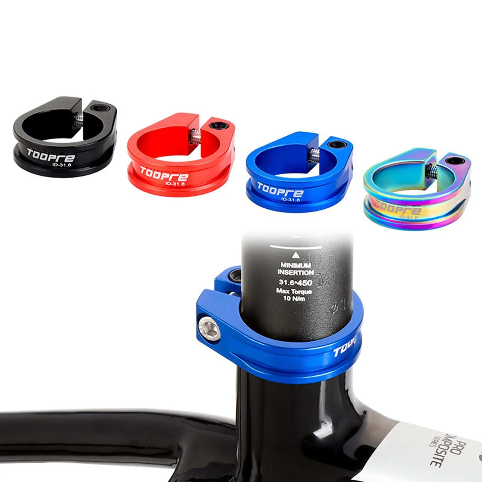 

Bike Seat Post Clamp Seat Adapter Seatpost Collar CNC Aluminum Alloy Cycling Bike Road Bike