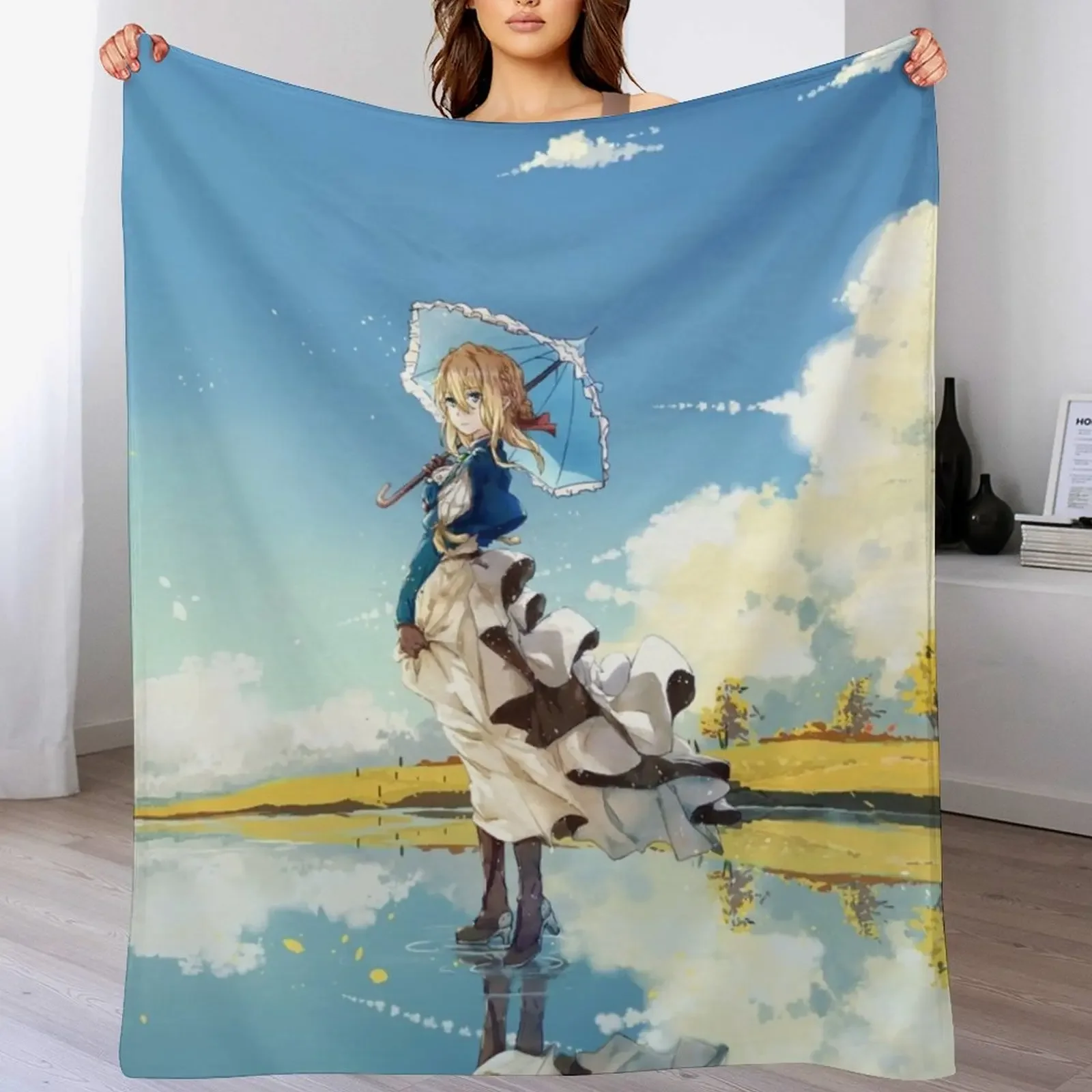 

Violet Evergarden 3 Throw Blanket Weighted Sofa Quilt Blankets For Sofas Hairys Blankets