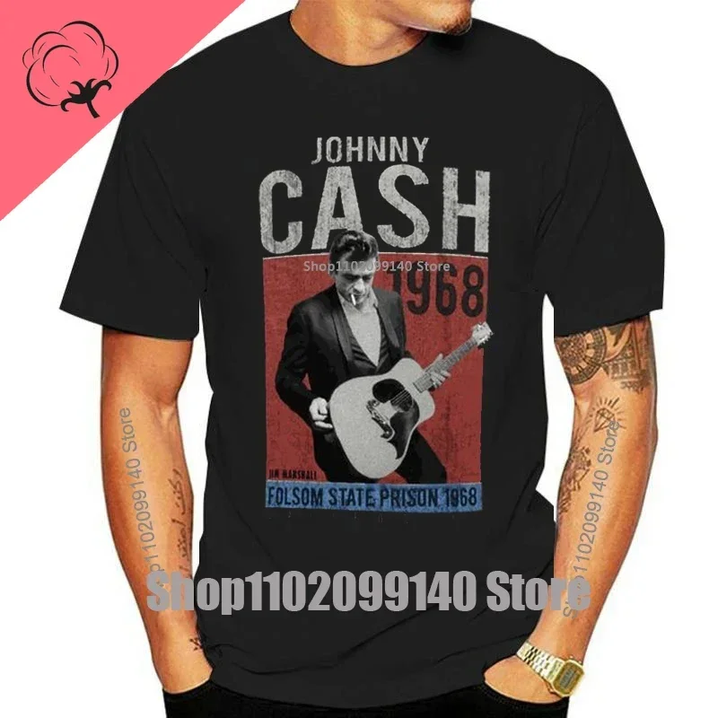 Vintage Cash print T Shirt For Men Women Johnny Classic Legend Money Music Man Black And White teeshirt