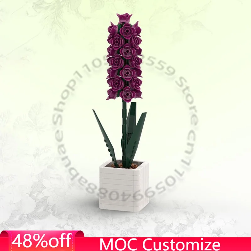 

256 деталей Романтический Гиацинт MOC: Модульный конструктор для детей, простой дизайн, технология DIY, игрушка-подарок для сборки