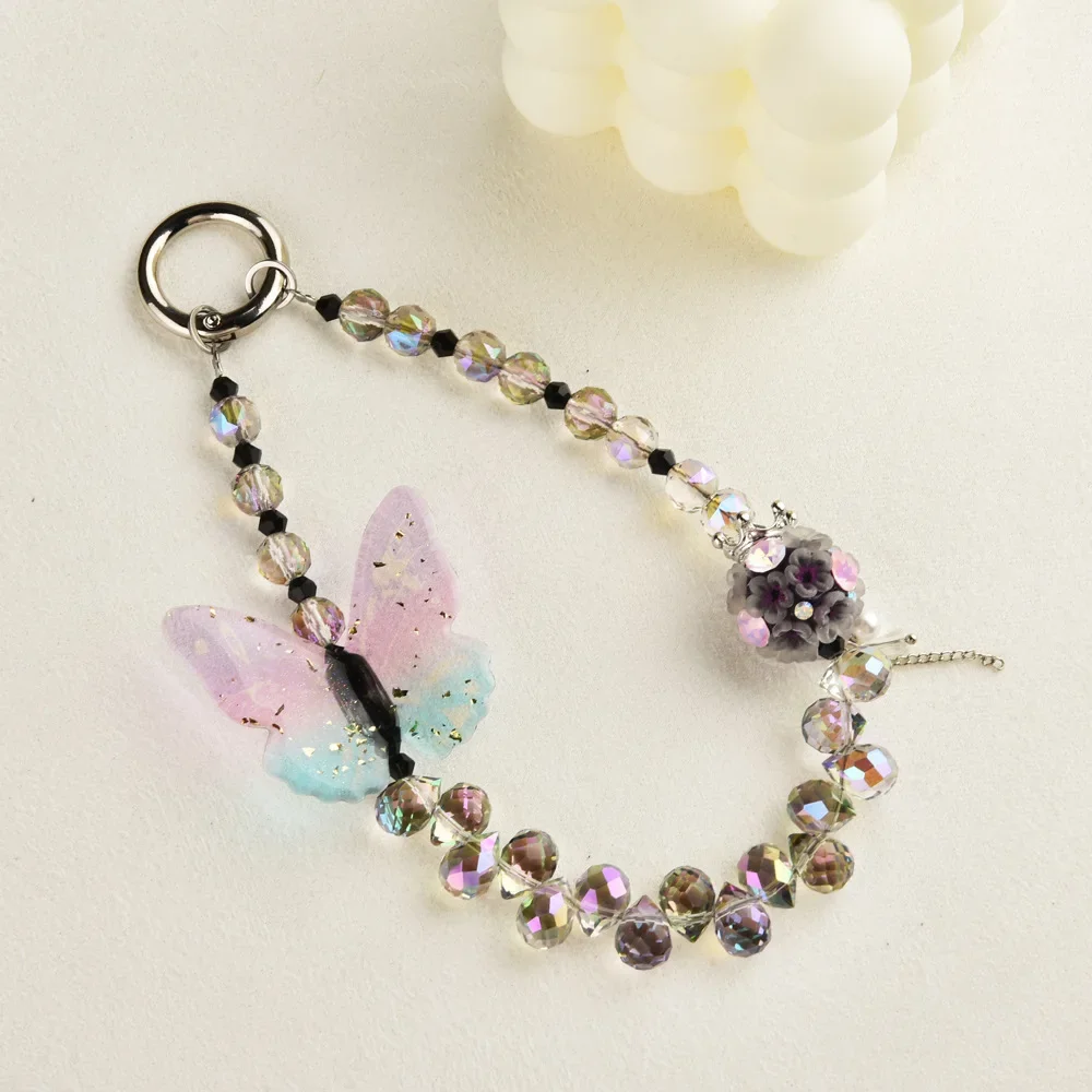 

2025 Новая китайская цепочка для мобильного телефона в виде бабочки, нишевый дизайн, подвеска-сумка из бисера, ins