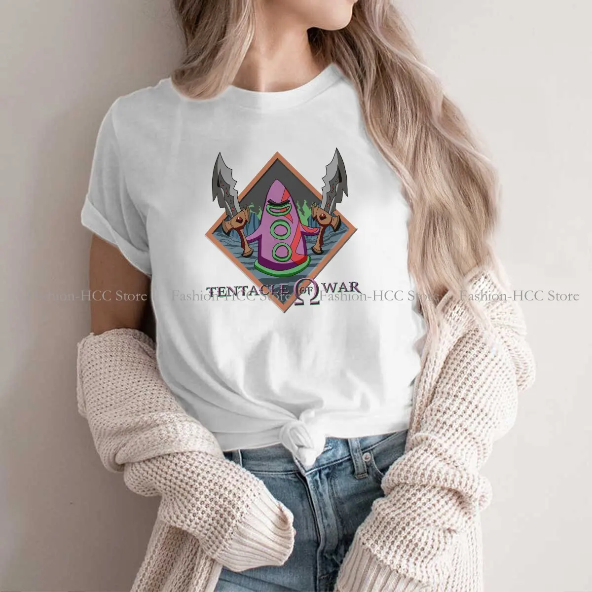 

War O Neck Polyester TShirt Basic T Shirt Woman's Clothes Fashion