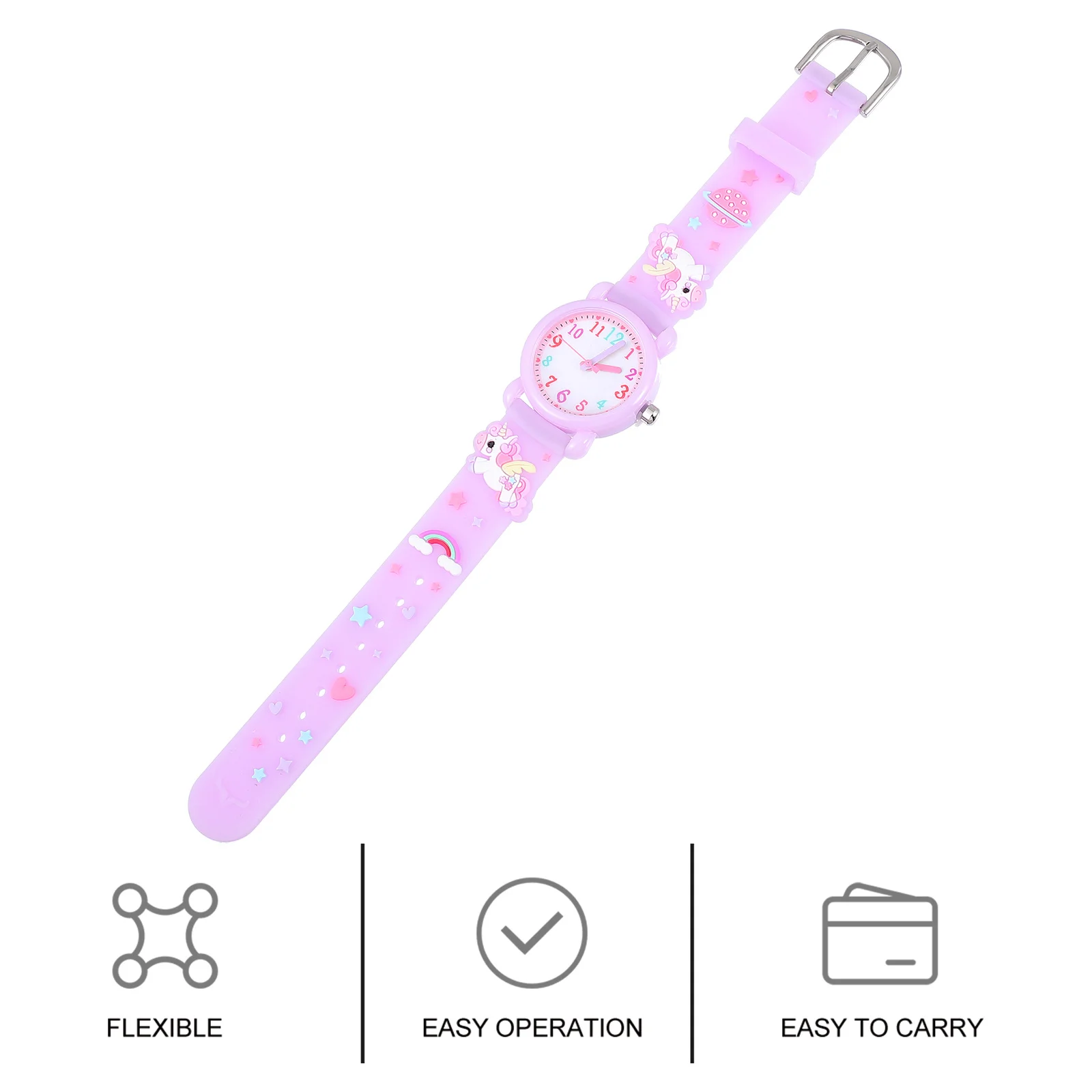 Children Unicorn Quartz Watch Kids Wristwatch Students Waterproof Dress Lovely Design Soft Strap Comfortable Adjusted Kids Watch