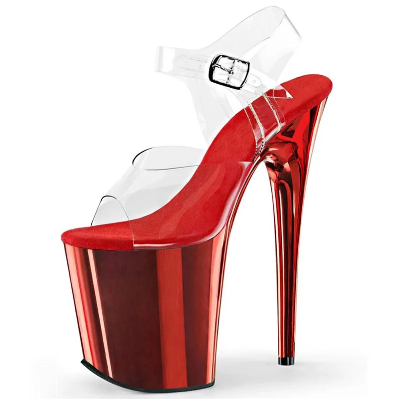 Sexy Fetish 8Inches Dress Platform Sandals Peep Toe Pole Dance Shoes 20cm Women Stripper Models Show Nightclub Exotic Bride Shoe