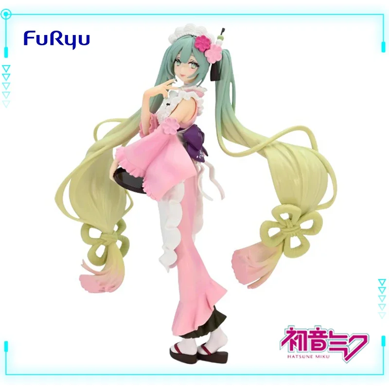 FuRyu Original Genuine Vocaloid Piapro Characters Hatsune Miku Exc∞d Creative Sweet Sweets Matcha Parfait 20cm Model Toy Figures