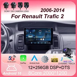 Car Radio Android 16  For Renault Trafic 2  For Nissan primastar 2006 - 2014 Multimedia Video Player Navigation GPS