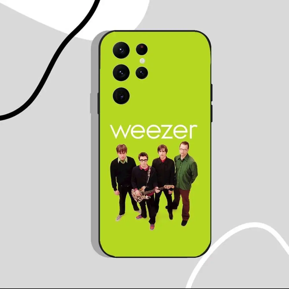 حافظة هاتف Weezer SZNZ للخريف لهاتف سامسونج S25، S24 Ultra، S20، S30 plus، S22 Plus، S23، Ultra 5G غلاف أسود من السيليكون