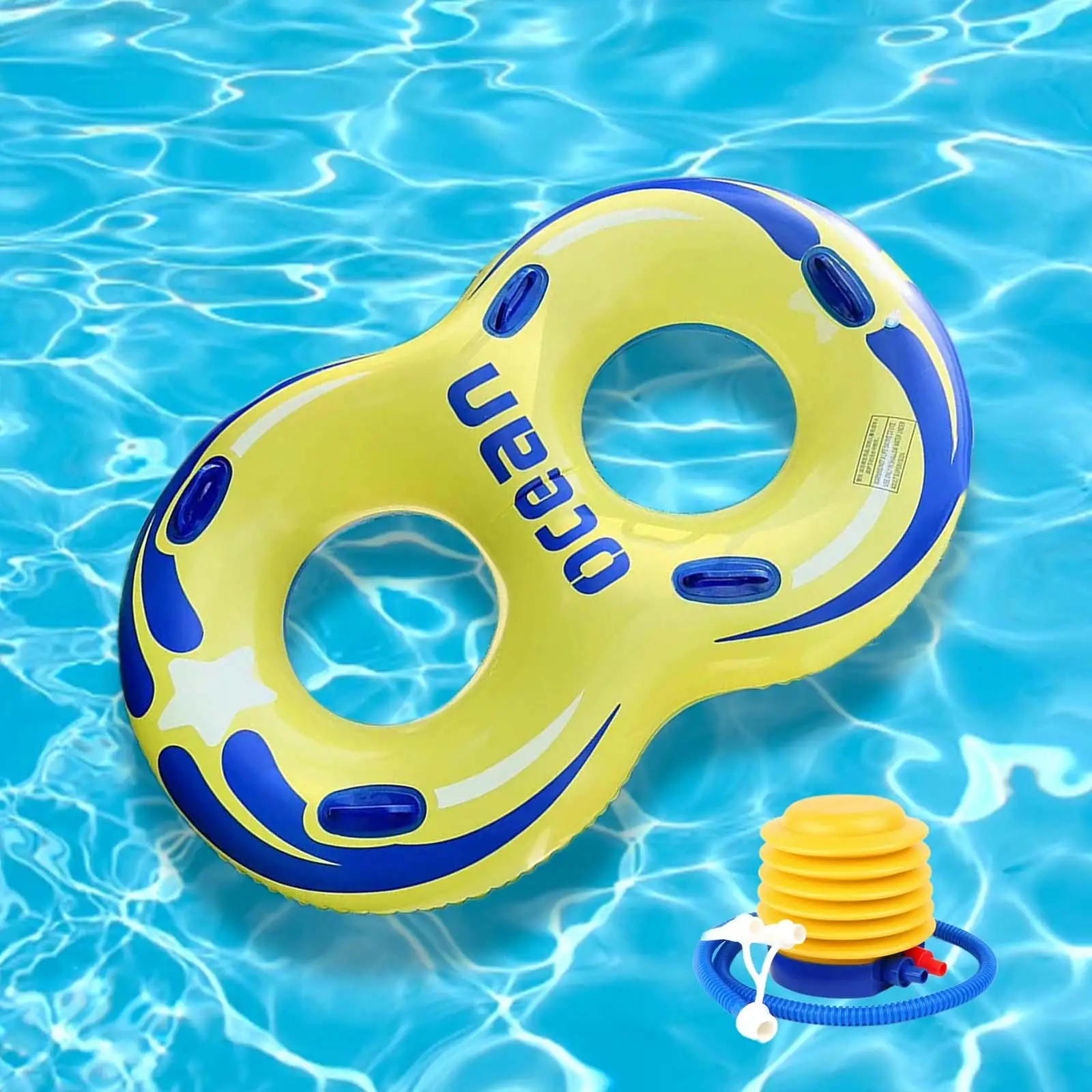 

Inflatable Swimming Ring Beach Pool Raft Summer Water Park Swimming Pool Large Load Bearing for 2 People Beach Float Pool Float