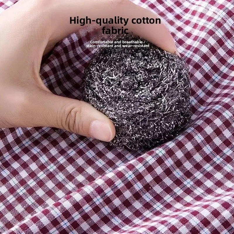 New Cotton Long Sleeve Apron Adult Kitchen Household Dust Proof Large Pocket Anti Fouling Dirt Resistant Workwear Durable