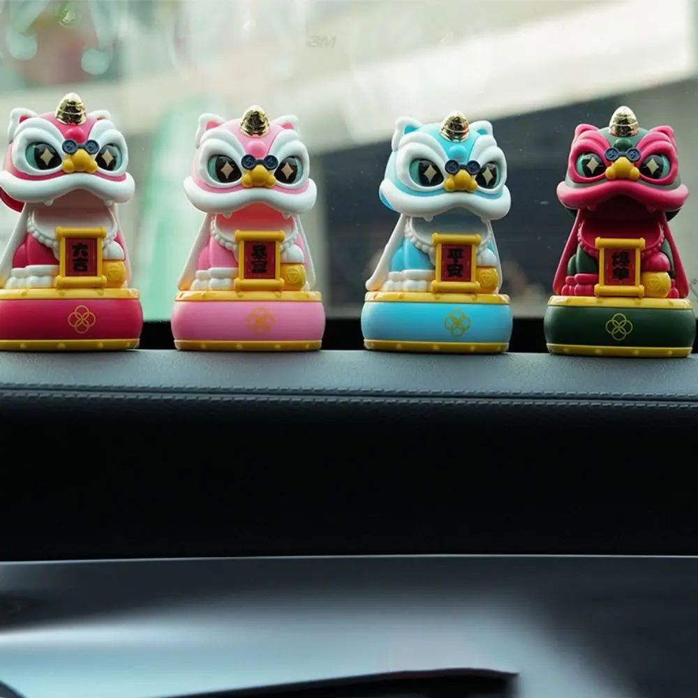 التلقائي Nodding رئيس تعمل بالطاقة الشمسية الرقص الأسد اللعب جذب الثروة DIY تحيات سطح المكتب ويك الأسد تمثال