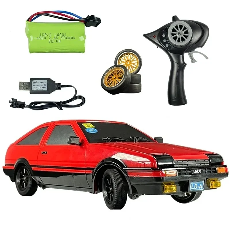 2.4G LD1802 AE86 Rear Wheel Drive Mazda FC Drift Remote Control Car Model Flip light RC Gyroscope Racing Children Toy