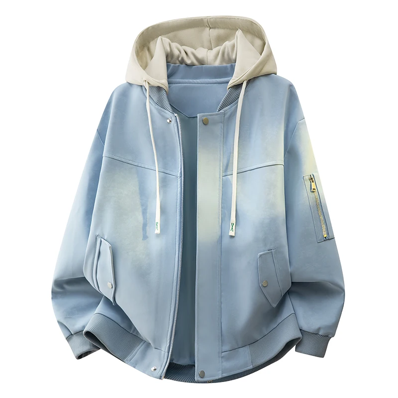 Hooded PU Leather Jacket, Men's Loose-Fit Stylish Casual Coat, Suitable for Multiple Occasions