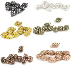 5 Pair/Lot Round Magnet Connected Clasps Beads Rhinestone Charms Pendant DIY Couple Magnetic Buckle for Jewelry Bracelet Making