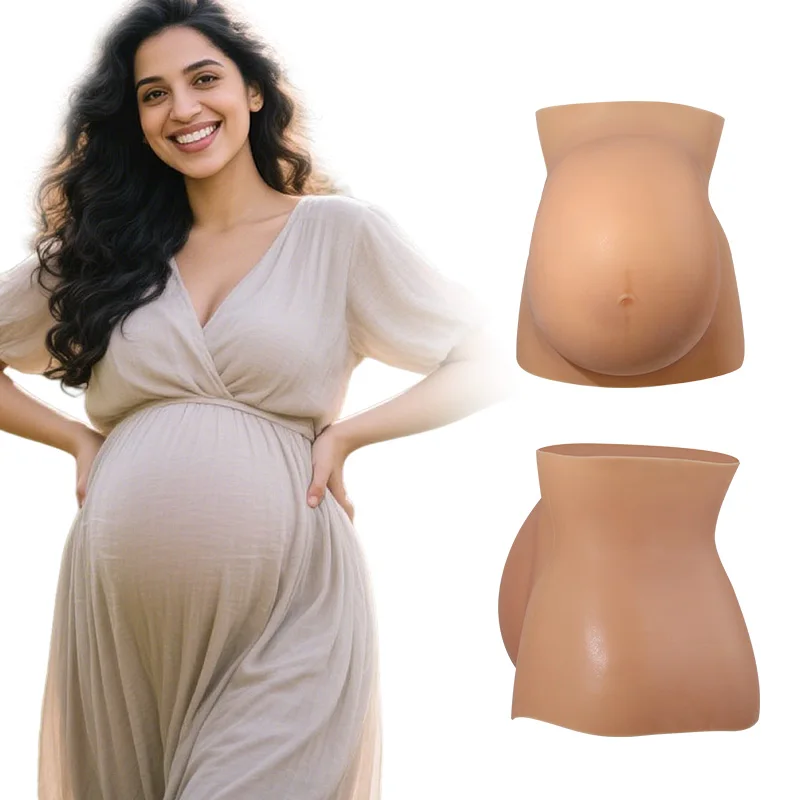 LERVANLA Upgraded Version Pregnant Woman's Belly Silicone False Belly False Pregnancy Surrogacy Photo Actor Performance Props