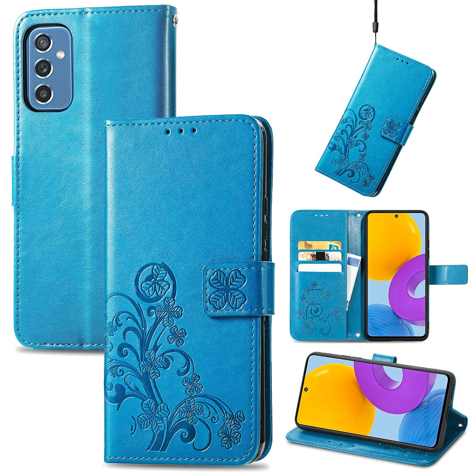 Shock Proof Fashion Leather Case for Samsung Galaxy M52 5G M 52 Card Holder Kickstand Phone Cover Fundas