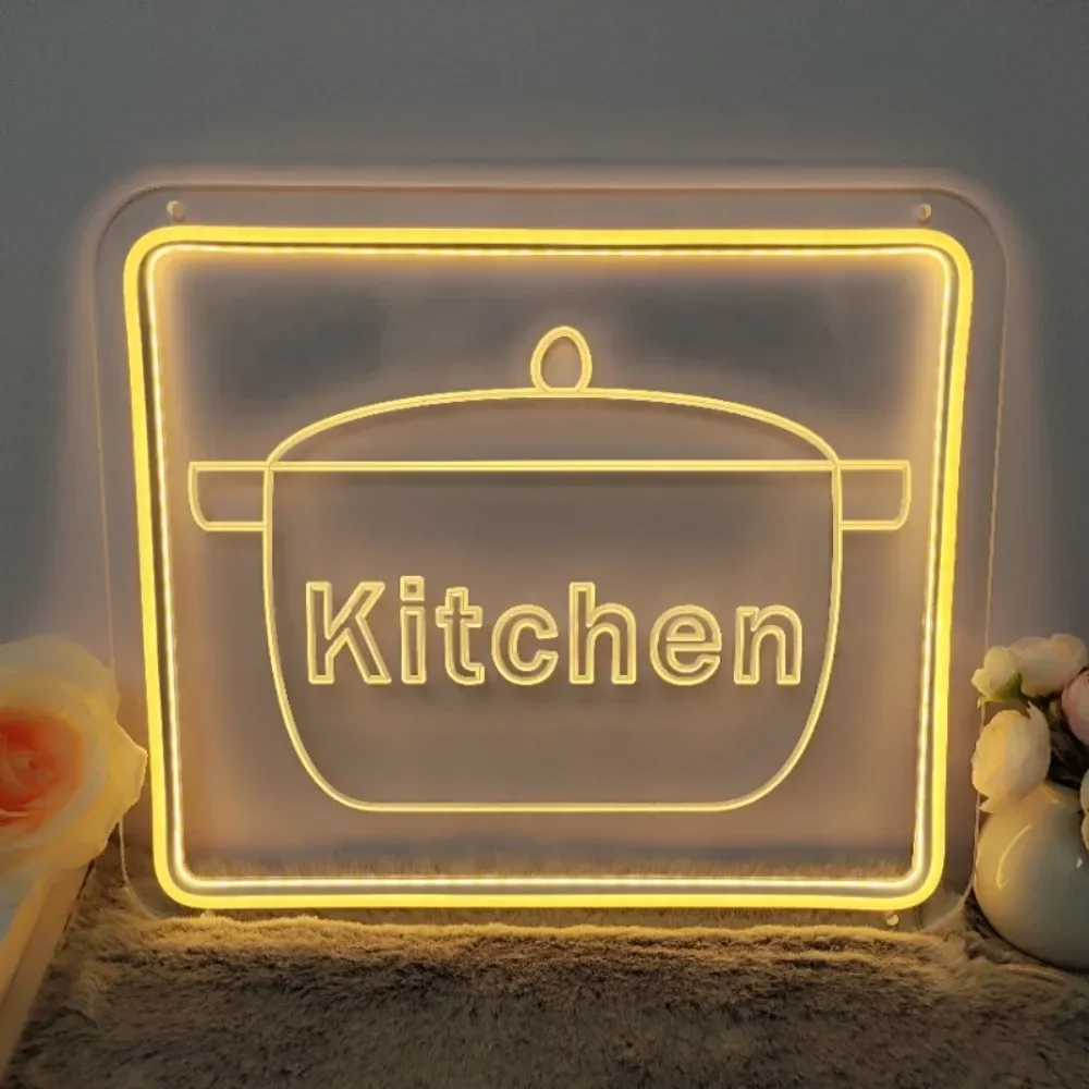 3D Carve Neon Sign Personalised LED Neon Lights Kitchen sign Wall Decoration Decors Aesthetic 12 Colors with Dimmer Switch