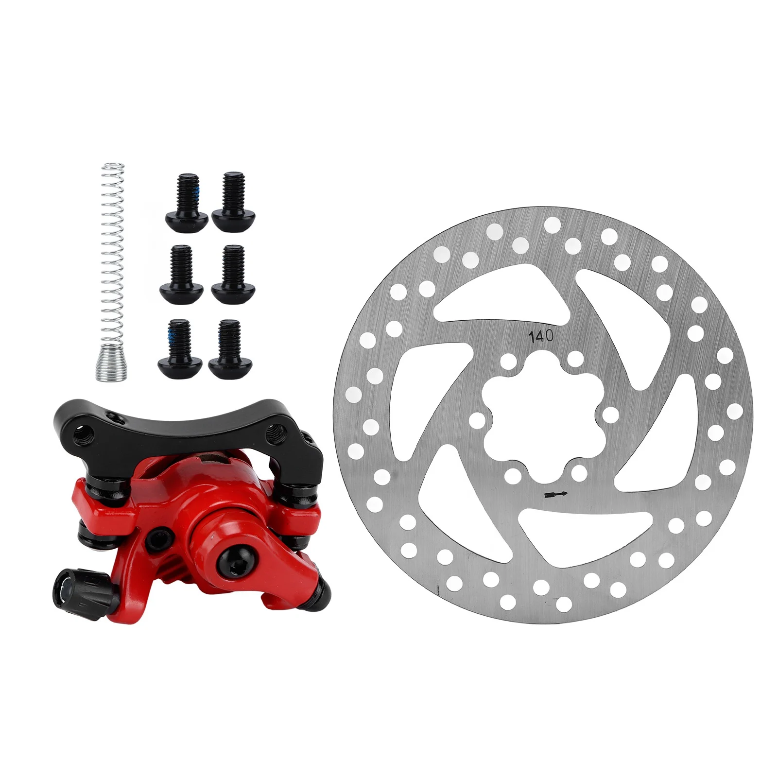 140mm Brake Disc Caliper Kit 6‑Hole Aluminum Alloy Ventilated Disc Braking System Accessories For Electric Scooter