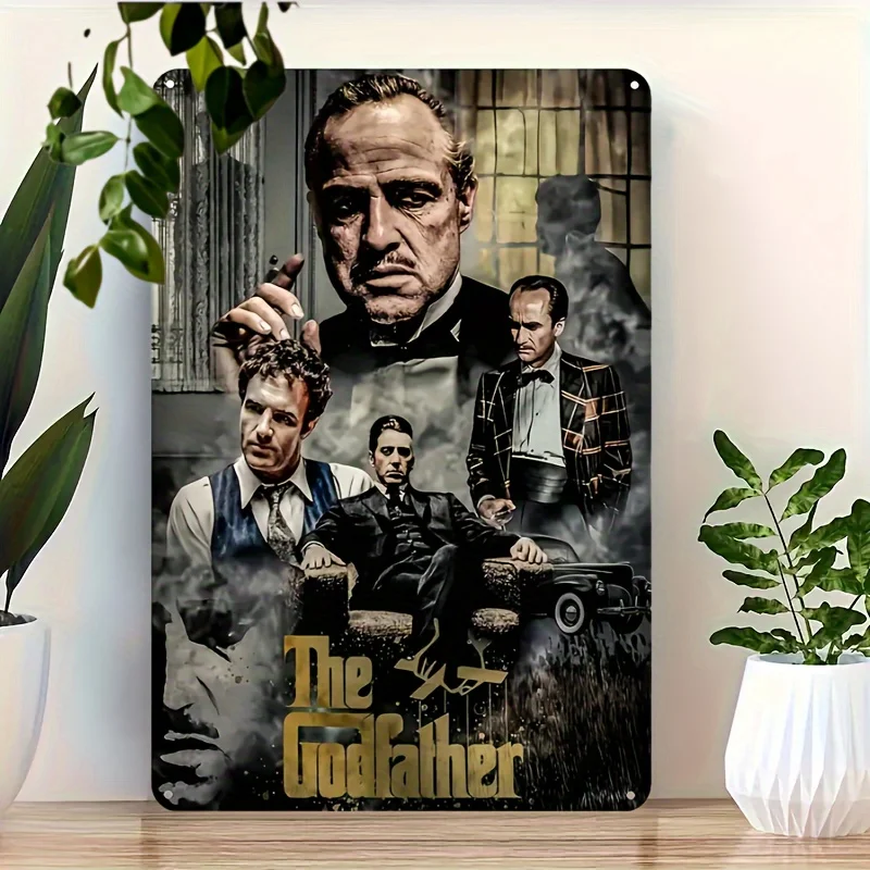 

Декор комнаты, 1 шт., винтажная металлическая жестяная вывеска «Крестный отец»-12x8 дюймов, настенное искусство в стиле ретро для дома, бара, кафе | Всепогодный и предварительно просверленный