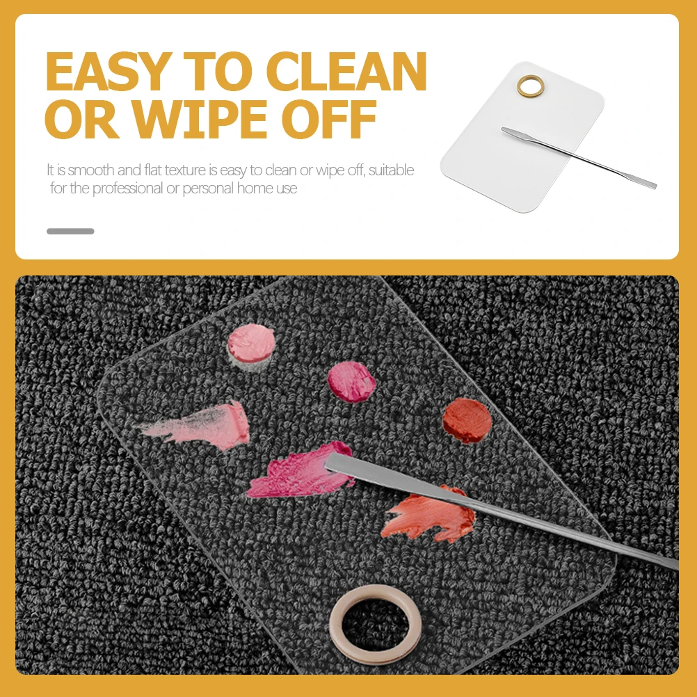 

2 Sets Eye Shadow Mixing Palette Nail Art Manicure Tool Stainless Steel Palette Pigment Nail Polish Color Blending