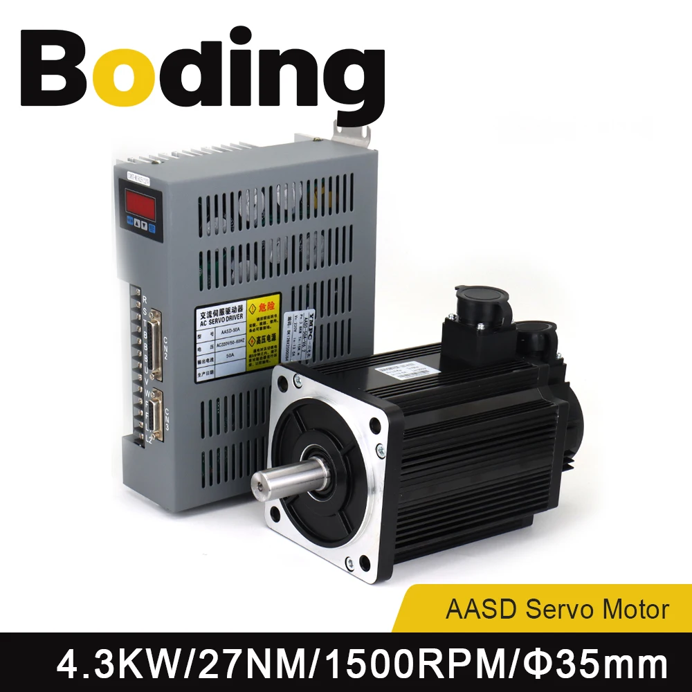 Boding Servo Motor And Driver 180st-m27015 Aasd 40a 4.3kw 380v 27nm 1500rpm Dia.35mm